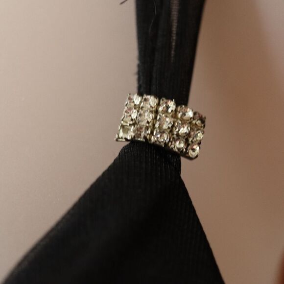 Dress Barn Y2K Black Formal Homecoming Prom Vintage Slim Dress Whimsy Goth LG - Picture 14 of 15